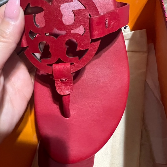 Tory Burch Red Leather Sandals - Picture 3 of 5